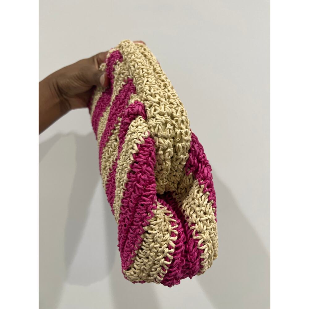 NWT Ann Taylor Loft Woven Straw Dumpling Handbag - Picture 2 of 7